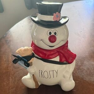 New 2024 Rae Dunn “Frosty” The Snowman 11” Christmas Canister Cookie Jar New